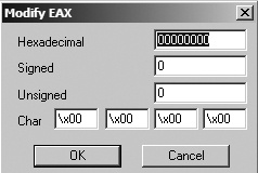 Modifying a register