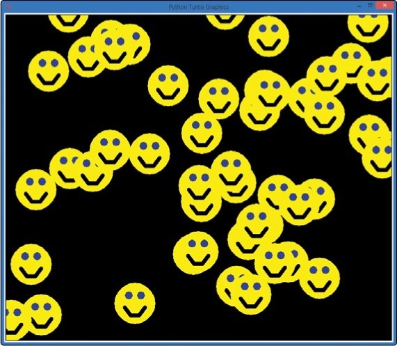 The RandomSmileys.py program produces a happy result.