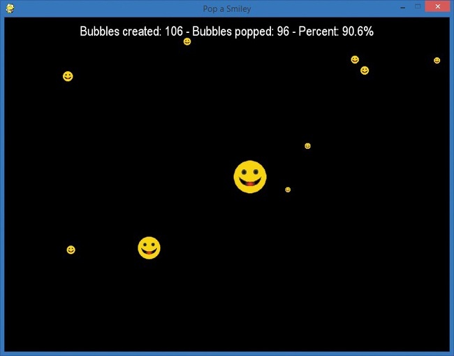 The SmileyPop app is more like a game now that we’ve added sound and a progress/feedback display.