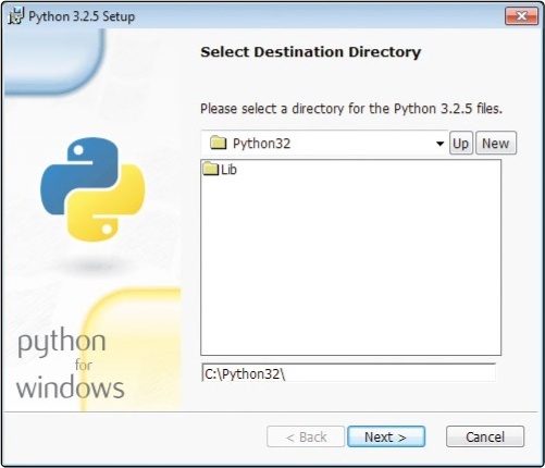 Choose a folder to install Python in.