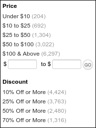 Getting data points using facets