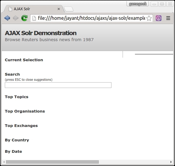 Talking to AJAX Solr